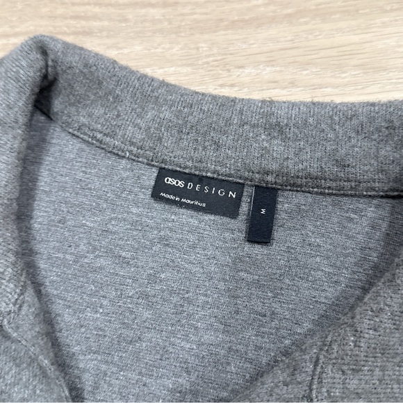 ASOS DESIGN knit cotton polo sweater in gray M - Picture 4 of 6